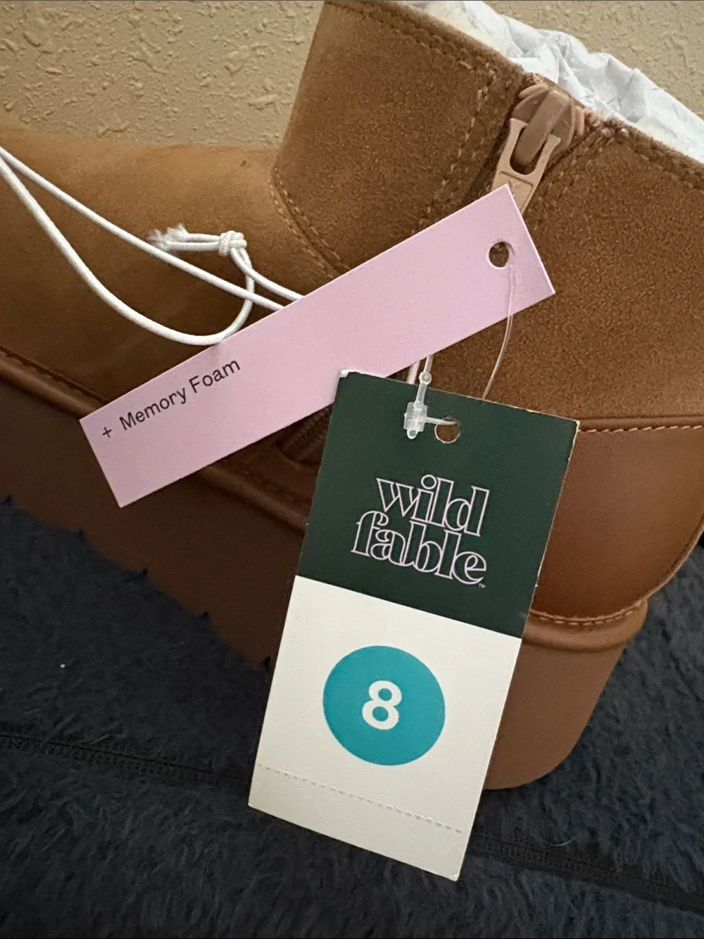 Wild Fable Suede Platform Ankle Boots in Chestnut